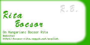 rita bocsor business card